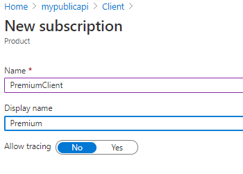 Creating a subscription