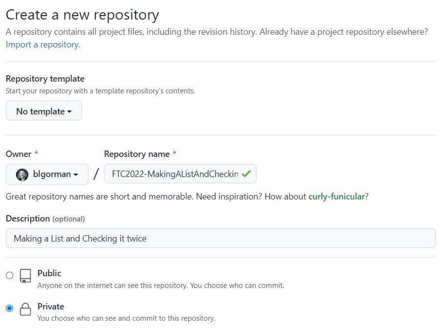 "Creating a new repository"